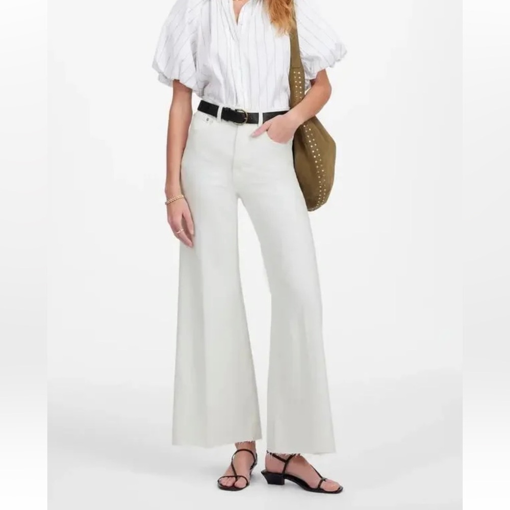 NWT Madewell White Flared Wide-Leg Jeans